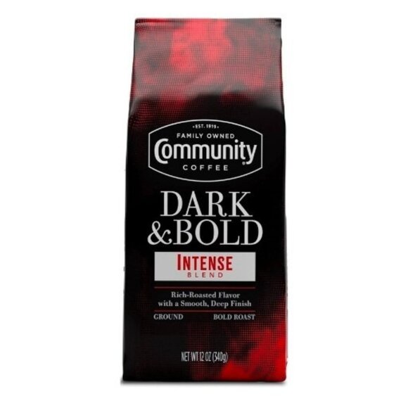 2 PACK Community Coffee Dark & Bold Intense Blend Dark Roast Ground Coffee 12 Oz - Picture 2 of 6